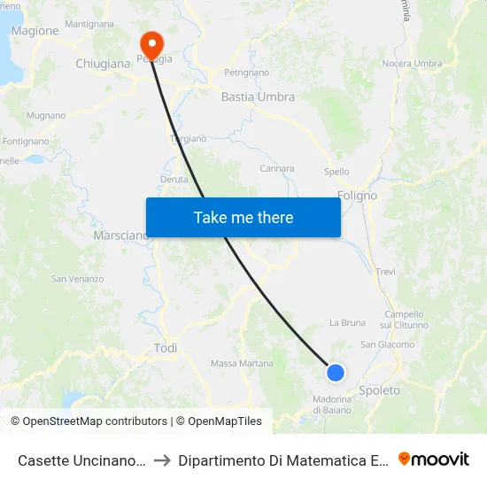 Casette Uncinano No.114 to Department of Mathematics and Computer Science map