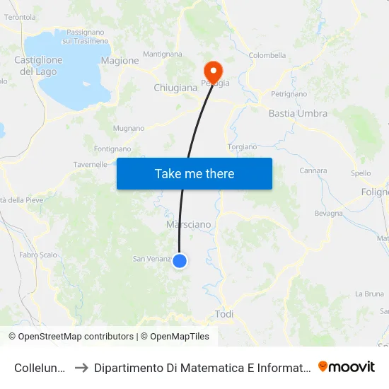 Collelungo to Dipartimento Di Matematica E Informatica map