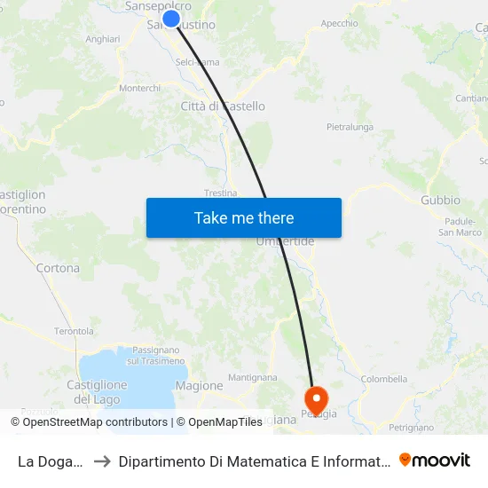La Dogana to Dipartimento Di Matematica E Informatica map