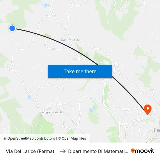 Via Del Larice (Fermata A Chiamata) to Dipartimento Di Matematica E Informatica map