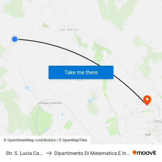 Str. S. Lucia Canetola to Dipartimento Di Matematica E Informatica map