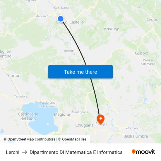 Lerchi to Department of Mathematics and Computer Science map