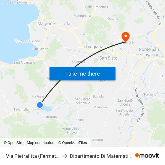 Via Pietrafitta (Fermata A Chiamata) to Dipartimento Di Matematica E Informatica map