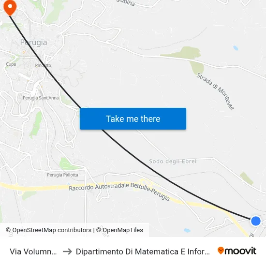 Via Volumnia 6 to Department of Mathematics and Computer Science map
