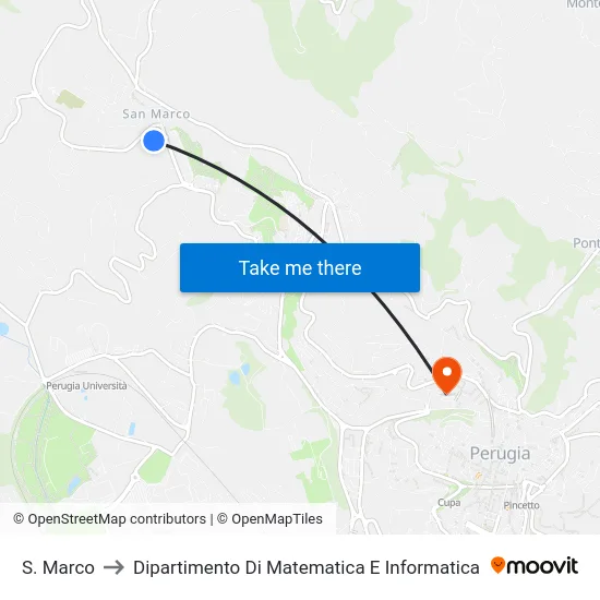 S. Marco to Dipartimento Di Matematica E Informatica map