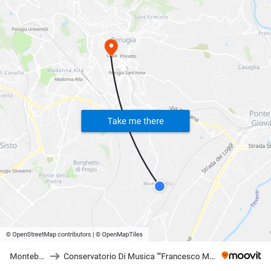 Montebello to Conservatorio Di Musica ""Francesco Morlacchi"" map