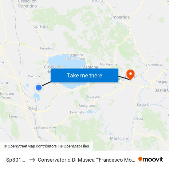 Sp301 12 to Conservatorio Di Musica ""Francesco Morlacchi"" map