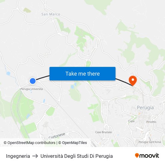Ingegneria to Università Degli Studi Di Perugia map