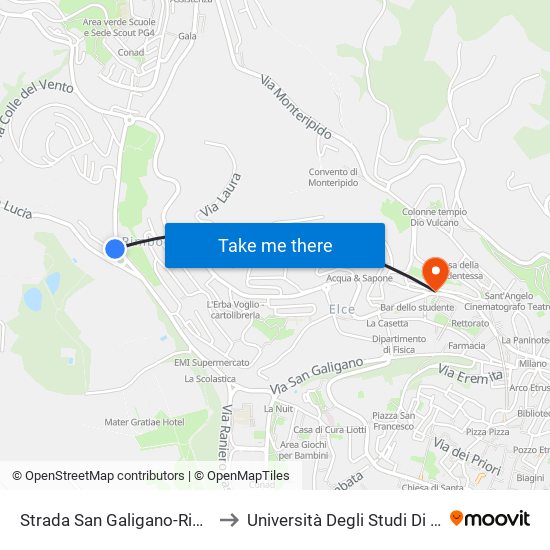 Strada San Galigano-Rimbocchi to Università Degli Studi Di Perugia map