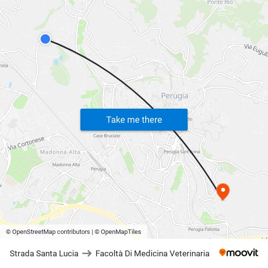 Strada Santa Lucia to Facoltà Di Medicina Veterinaria map