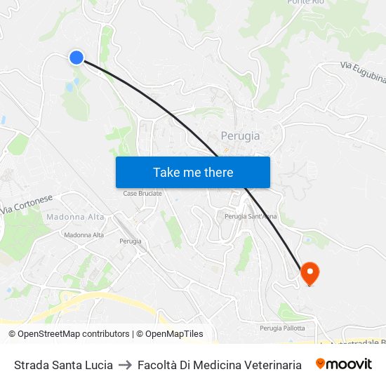 Strada Santa Lucia to Facoltà Di Medicina Veterinaria map