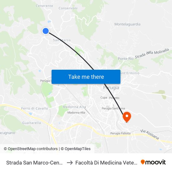 Strada San Marco-Cenerente to Facoltà Di Medicina Veterinaria map
