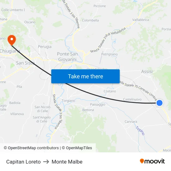 Capitan Loreto to Monte Malbe map