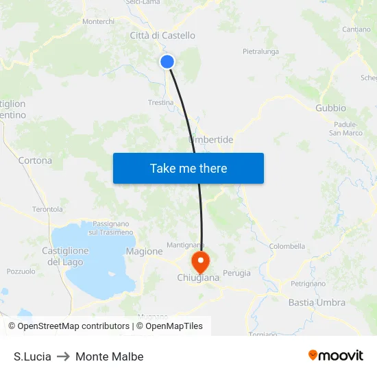 S.Lucia to Monte Malbe map