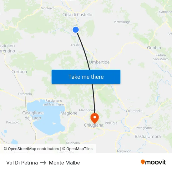 Val Di Petrina to Monte Malbe map