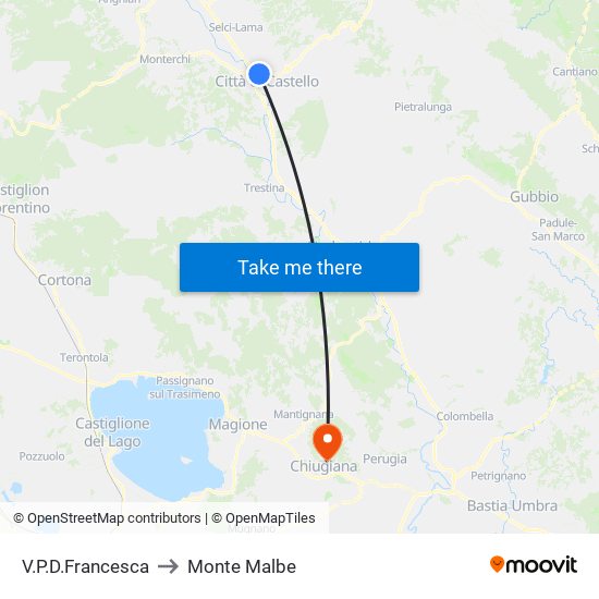 V.P.D.Francesca to Monte Malbe map