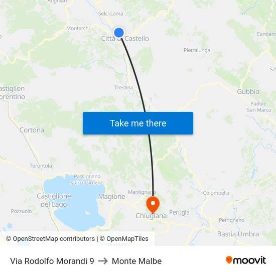 Via Rodolfo Morandi 9 to Monte Malbe map
