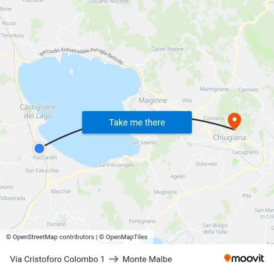 Cristoforo Colombo Street 1 to Monte Malbe map