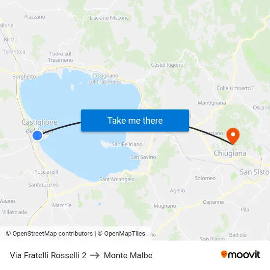 Via Fratelli Rosselli 2 to Monte Malbe map