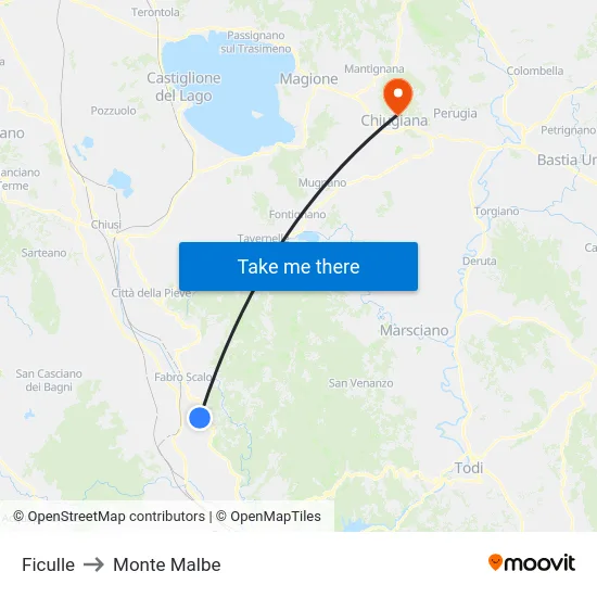 Ficulle to Monte Malbe map