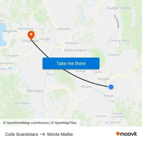 Colle Scandolaro to Monte Malbe map