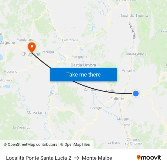 Santa Lucia Bridge Location 2 to Monte Malbe map