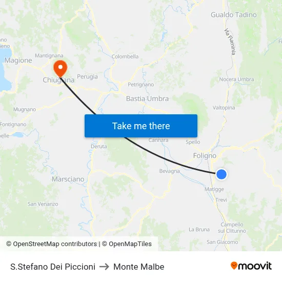 Santo Stefano Dei Piccioni to Monte Malbe map