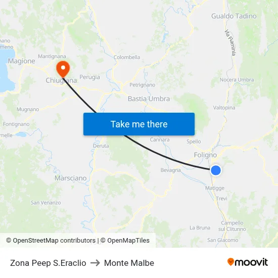 San Eraclio PEEP Zone to Monte Malbe map