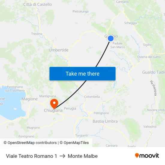 Roman Theater Avenue 1 to Monte Malbe map