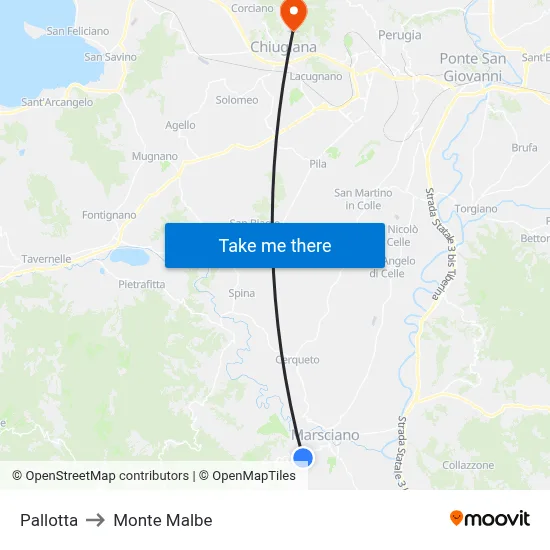 Pallotta to Monte Malbe map