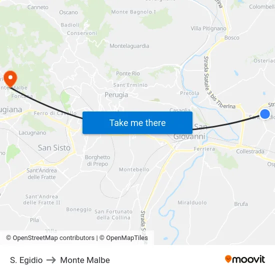 S. Egidio to Monte Malbe map
