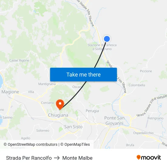 Strada Per Rancolfo to Monte Malbe map