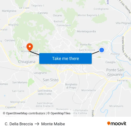C. Della Breccia to Monte Malbe map