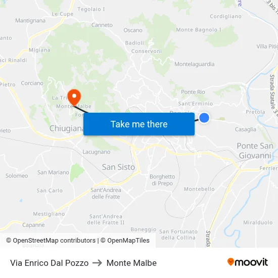 Enrico Dal Pozzo Street to Monte Malbe map