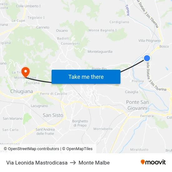 Leonida Mastrodicasa Street to Monte Malbe map