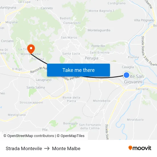 Montevile Road to Monte Malbe map