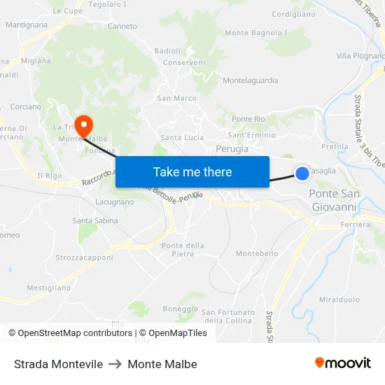Montevile Road to Monte Malbe map