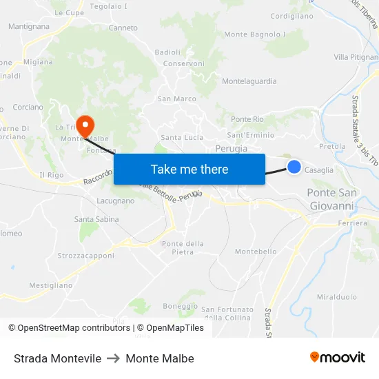 Montevile Road to Monte Malbe map