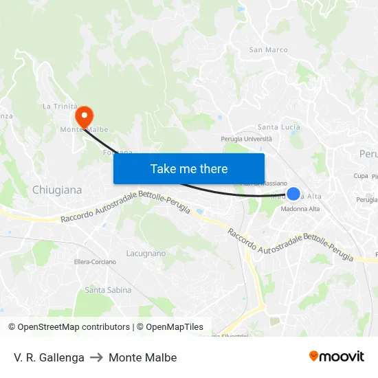 R. Gallenga Street to Monte Malbe map