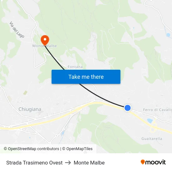 Strada Trasimeno Ovest to Monte Malbe map