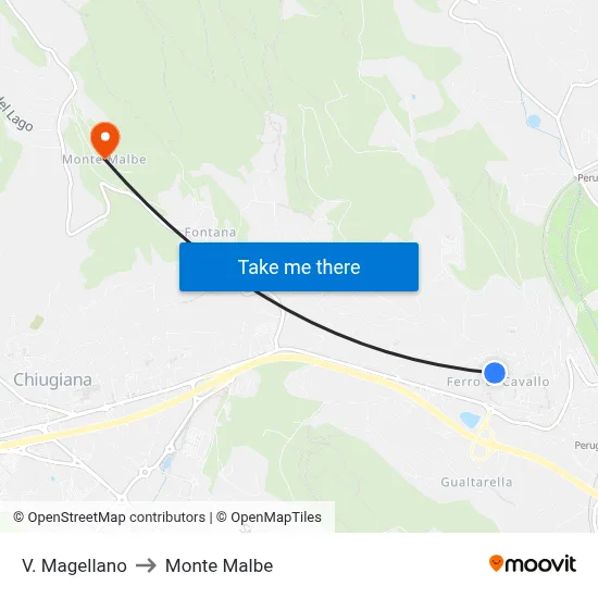 Via Magellano to Monte Malbe map