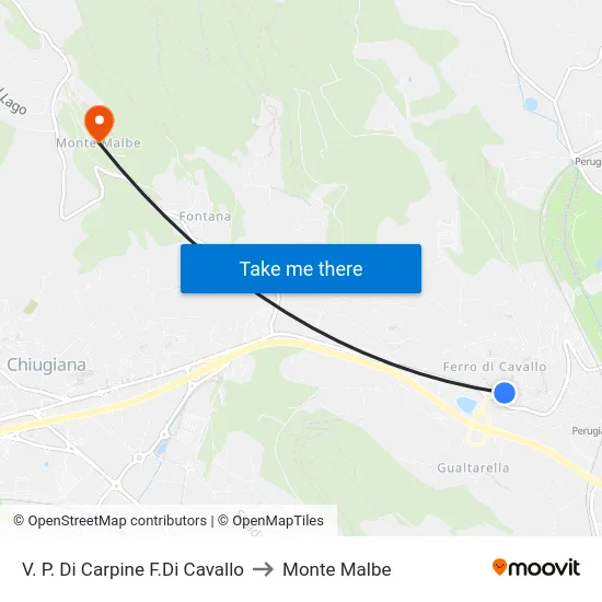 V. P. Di Carpine F.Di Cavallo to Monte Malbe map