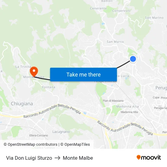 Don Luigi Sturzo Street to Monte Malbe map