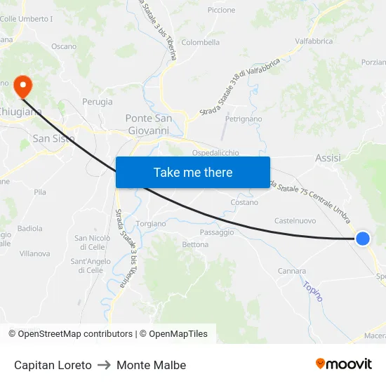 Capitan Loreto to Monte Malbe map