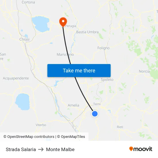 Salaria Road to Monte Malbe map