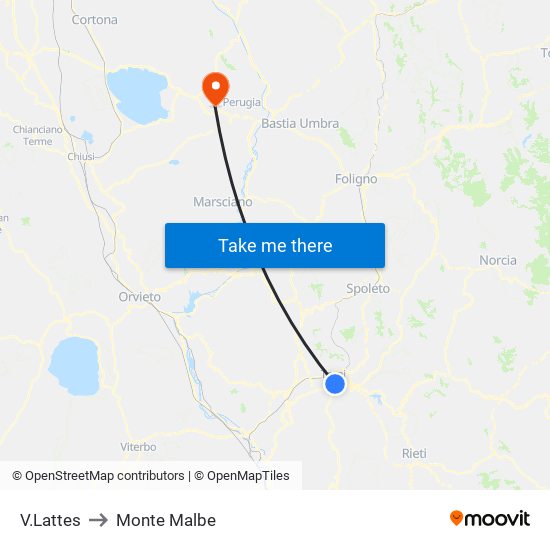 V.Lattes to Monte Malbe map