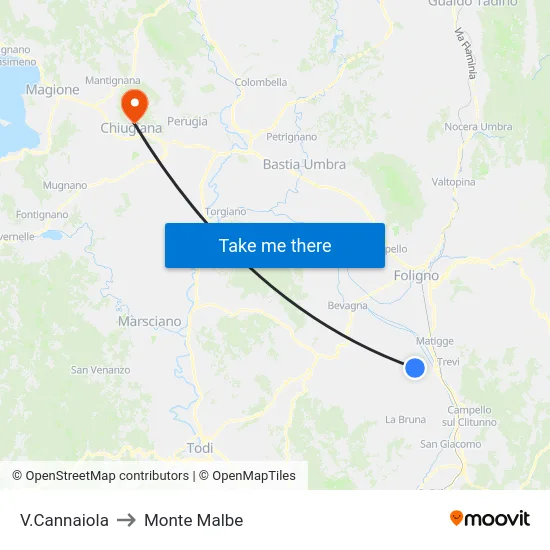 V.Cannaiola to Monte Malbe map