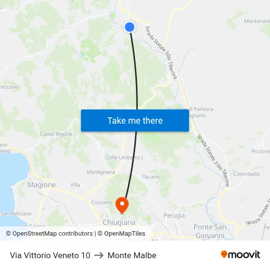 Via Vittorio Veneto 10 to Monte Malbe map
