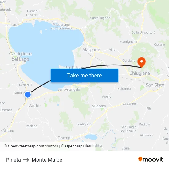 Pineta to Monte Malbe map