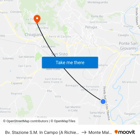 Bv. Stazione S.M. In Campo (A Richiesta) to Monte Malbe map